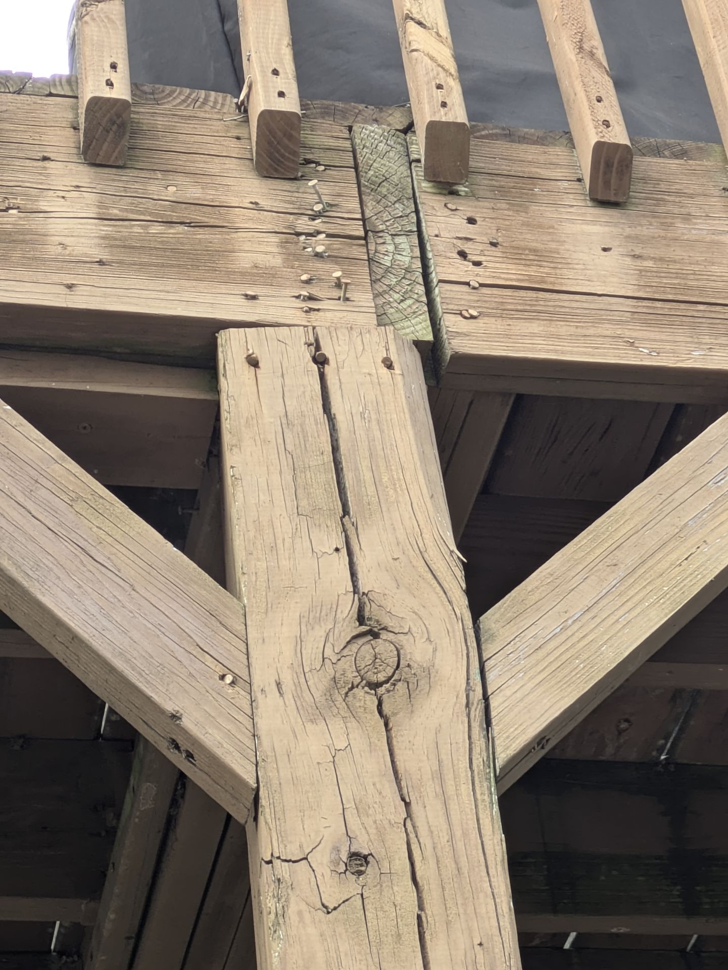 Repairing wood rot on an exterior porch post in Athens GA